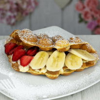 Pudingos bubble waffle gyümölccsel