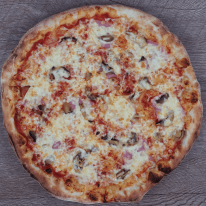 Sonkás-gombás pizza