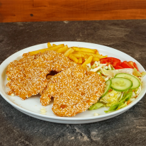 Szezámmagos rántott csirkemell