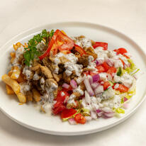 Gyros tál hasábburgonyával